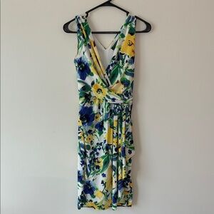 Ralph Lauren Floral Midi Dress - Blue, Yellow, Green